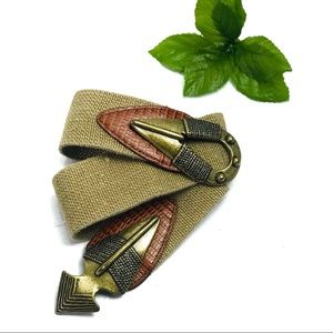 Vintage Omega arrowhead cinch stretch belt Large